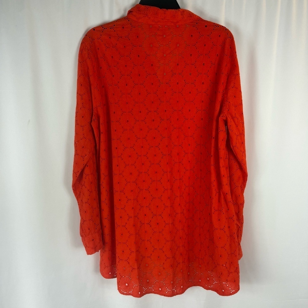 Artelier Nicole Miller | Tops 100% Cotton ArtelierEmbroidered Sz:L Orange - Picture 12 of 14